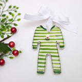 Golf Striped Pajama Christmas Ornament