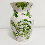 8" Julia Green and White Ceramic Flower Vase