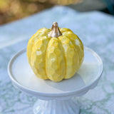 Yellow Hammered Ceramic Pumpkin