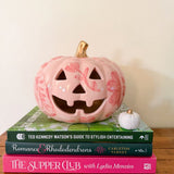 Honeysuckle Pink Large Halloween Jack-O-Lantern