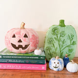 Honeysuckle Pink Large Halloween Jack-O-Lantern