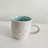 Blue and White Hobnail Mug