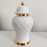 White Lattice Ginger Jar
