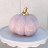 Lilac Knit Ceramic Pumpkin