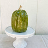 Olive Textured Ceramic Pumpkin