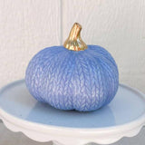 Periwinkle Knit Ceramic Pumpkin