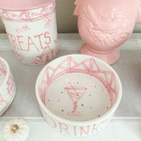 Pink Dinner or Drinks Chinoiserie Dog Bowl