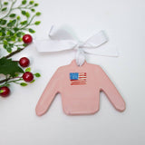 American Flag Sweater Christmas Ornament