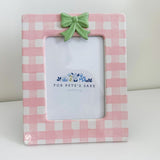 Large Gingham Hand Painted Frame