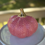 Pink Knit Ceramic Pumpkin