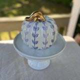 Purple Double Vine Chunky Ceramic Pumpkin