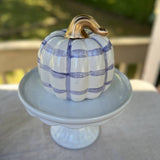 Purple Windowpane Chunky Ceramic Pumpkin