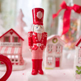 Red and Pink Ceramic Nutcracker