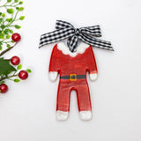 Red Santa Pajama Christmas Ornament