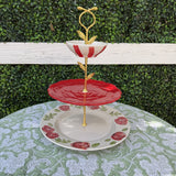Three Tiered Red Rose Tower