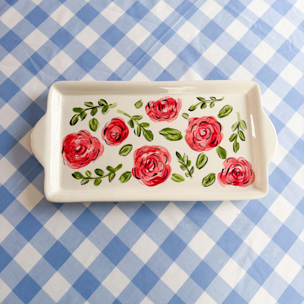 Rose Handled Tray – For Pete's Sake Pottery