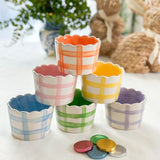 Scalloped Gingham Bowls