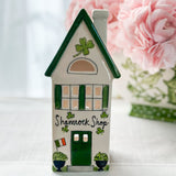 Shamrock Shop Tall Holiday Village Home