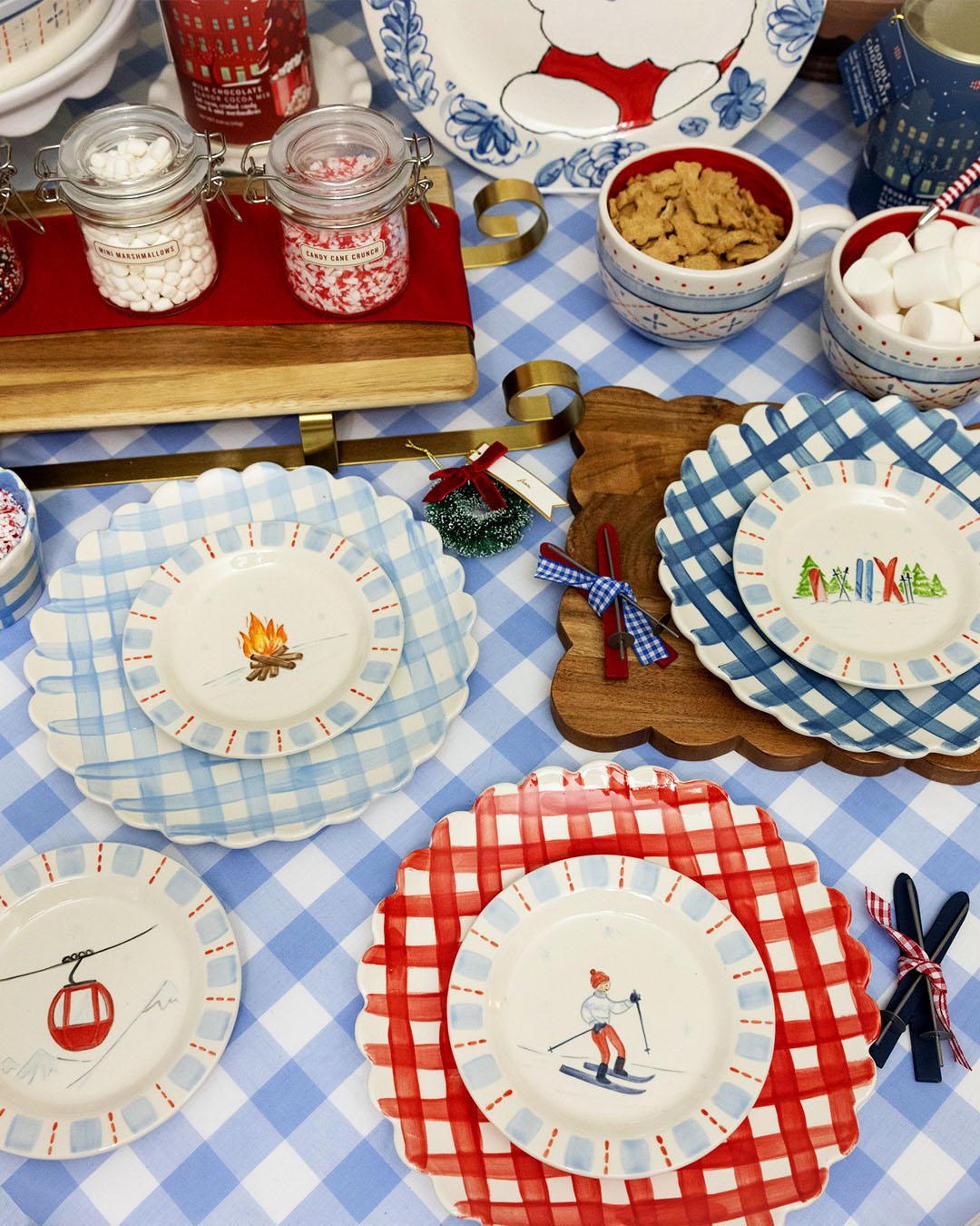 New! Ski Themed Plate Set