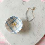 Small Blue Windowpane Ring Dish