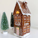 Tall Gingerbread House Village Lantern