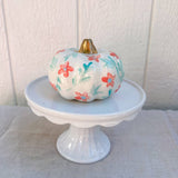 Teal And Pink Floral Medium Pumpkin