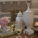 White Lattice Ginger Jar