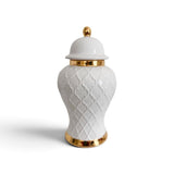 White Lattice Ginger Jar