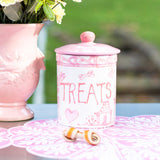 Pink Chinoiserie Dog Treat Jar