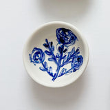 Small Navy Floral Ring Dish