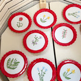 Woodland Floral Scallop Plate Set