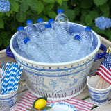 Blue and White Large Beverage Tub