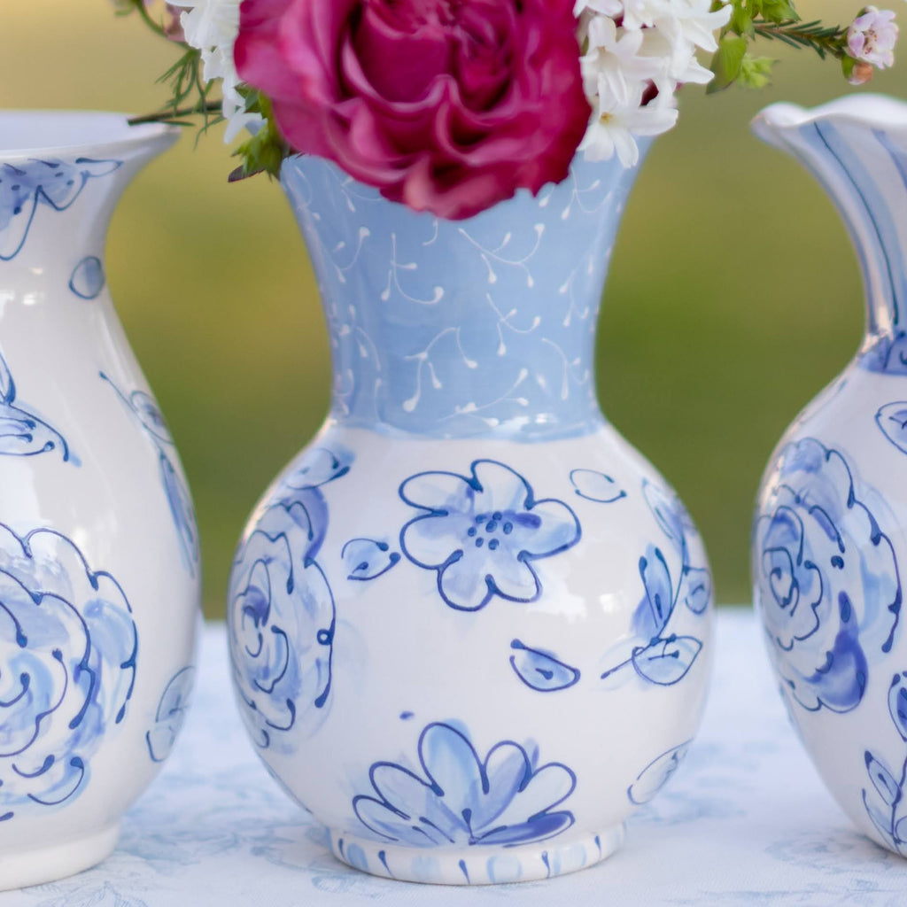Blue Stem Ceramic Vase