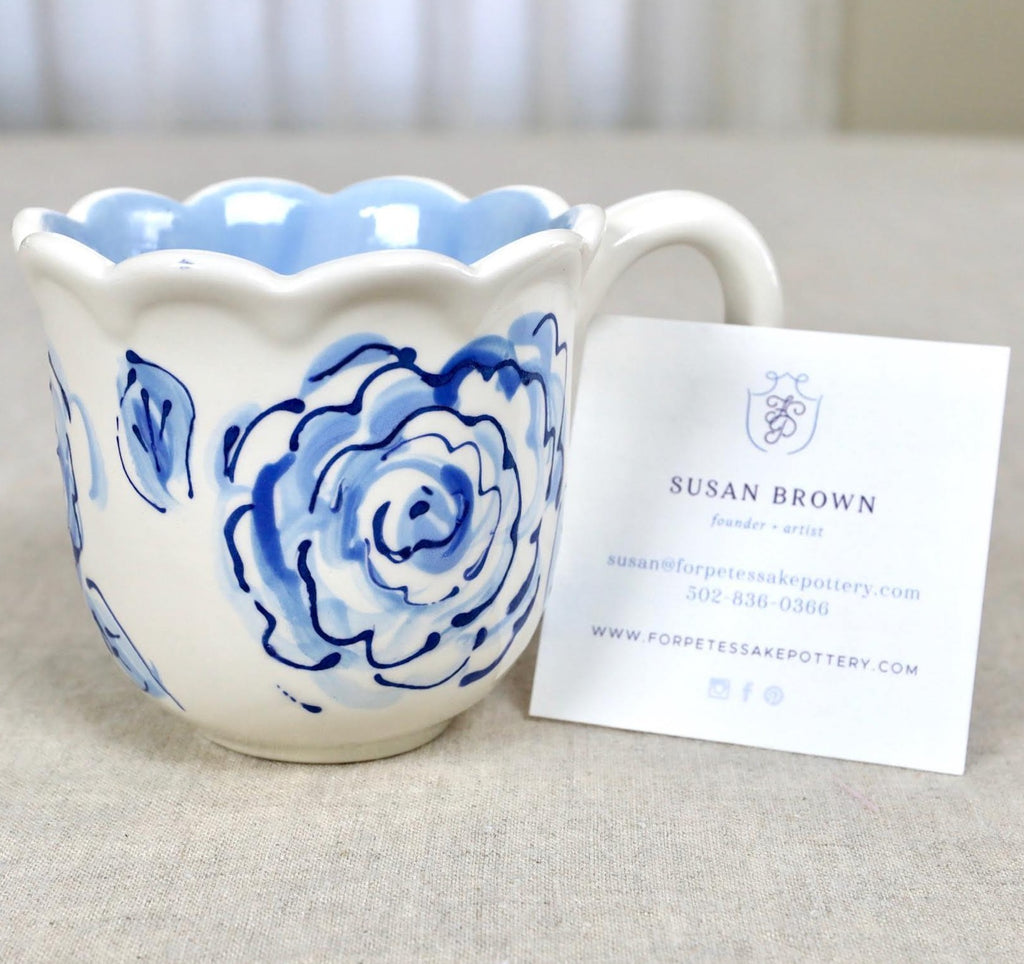 Blue White Flower Mug