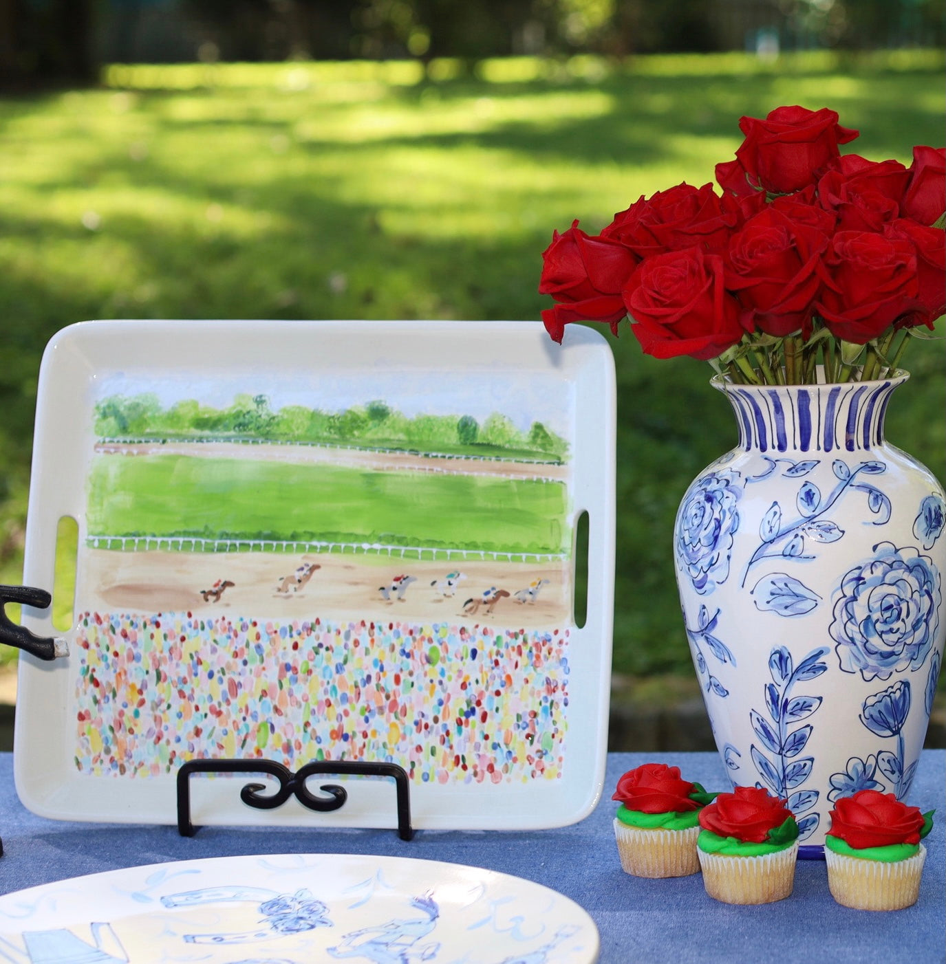 Kentucky Derby Race Themed Serving Tray