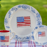 American Flag Round Rim Platter