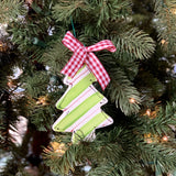 Personalized Diagonal Stripes Christmas Tree Ornament