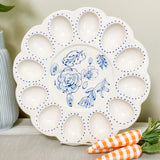 Blue Modern Floral Deviled Egg Dish