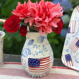7" Reversible Blue and White Flag Vase