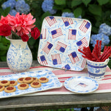 7" Reversible Blue and White Flag Vase