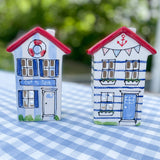 Horizontal Navy Stripe Boathouse Village House Lantern