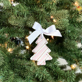 Personalized Diagonal Stripes Christmas Tree Ornament