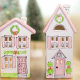 Tall Pink House Village Lantern