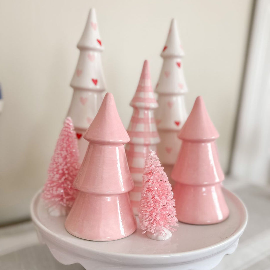 13 White and Pink Bow Light Ceramic Christmas Tree – For Pete's Sake  Pottery