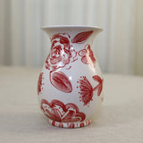 Red and White Floral Vase