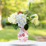 Red and White Floral Vase