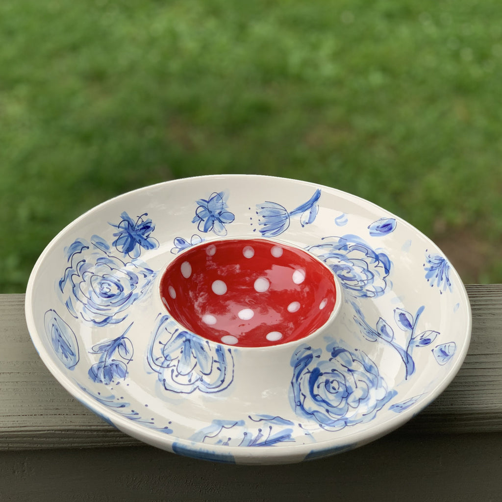 Red White Blue Chip Dip Platter