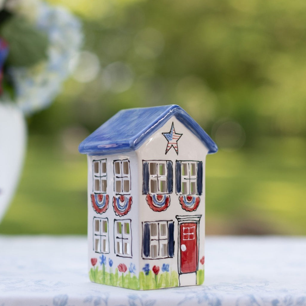 4th of July Themed Home Village Lantern