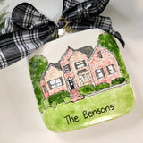 Custom Square Illustrated Home or Pet Ornament