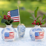 Reversible Floral Flag Ball Vase